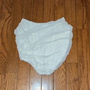 White mesh strapless corset top